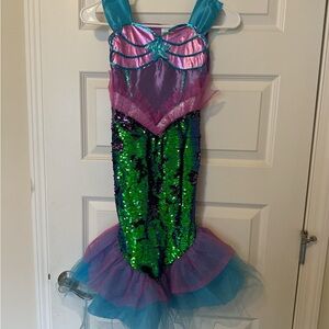 Halloween Girl Mermaid Sequin Kids Costume - Pink, Green, Blue  4 to 6 years old